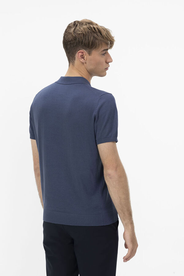 elPulpo Polo básico em malha crepe Azul
