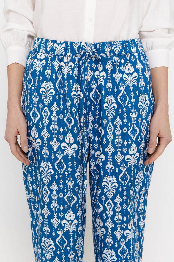Cortefiel Flowing printed trousers Printed blue