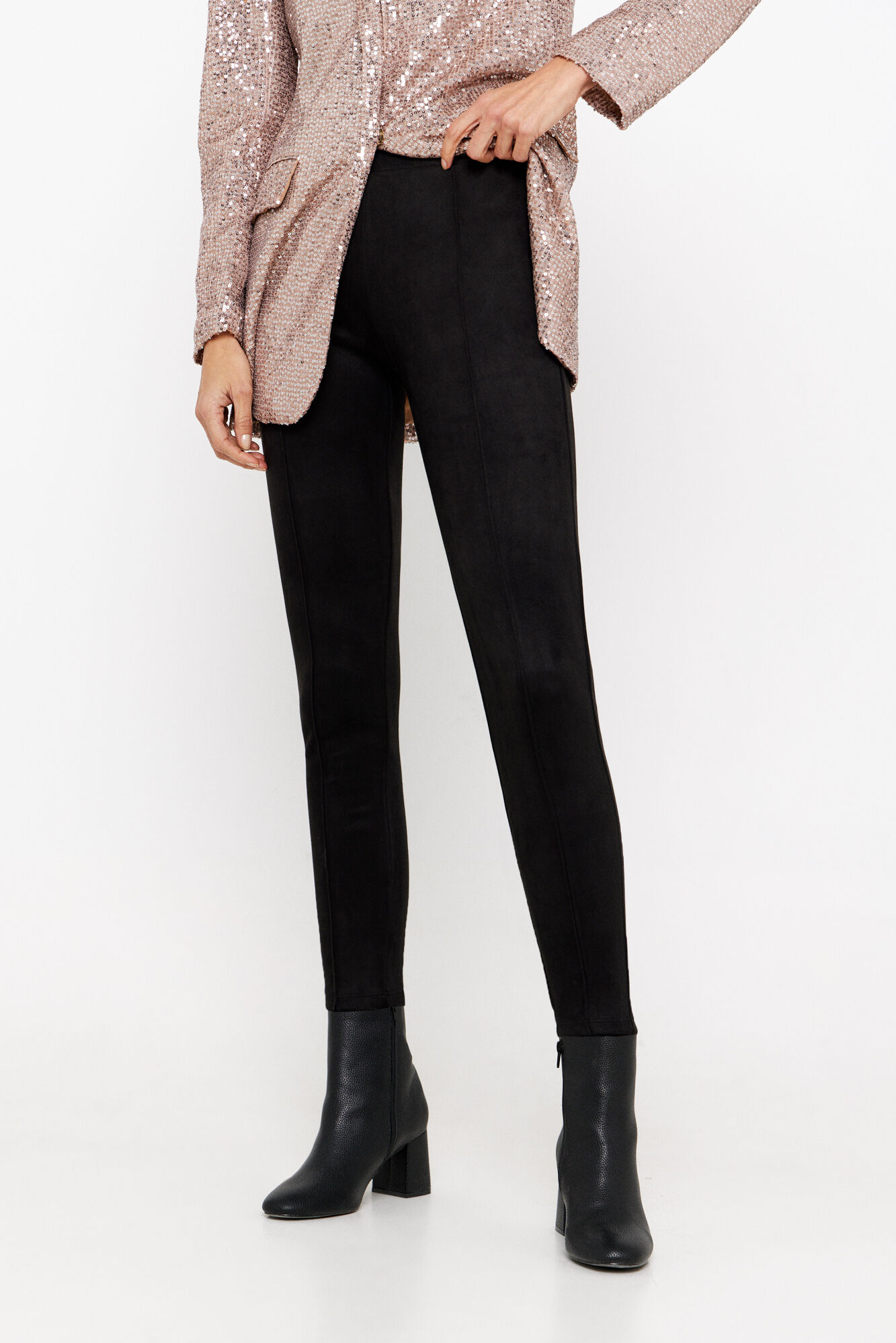 Legging de efecto ante Pantalones de mujer Cortefiel