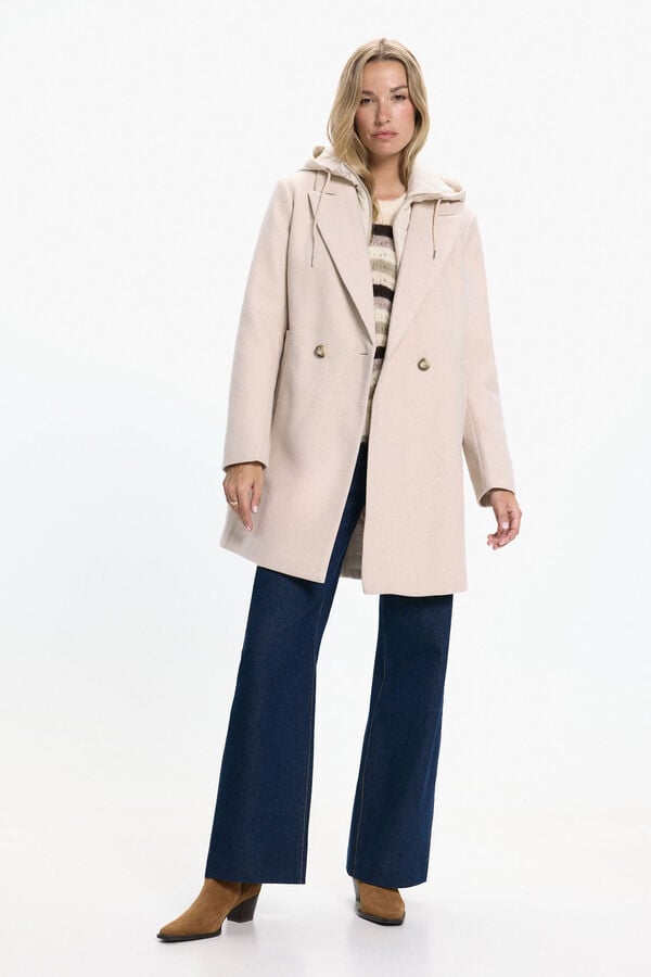 Vero Moda Sobretudo longo de tecido com forro acolchoado Cinzento