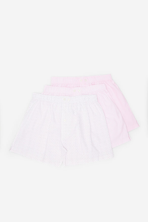 Cortefiel 3-pack woven boxers Pink