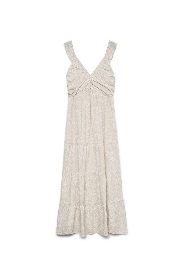 Vero Moda Vestido midi em algod&atilde;o Tostado