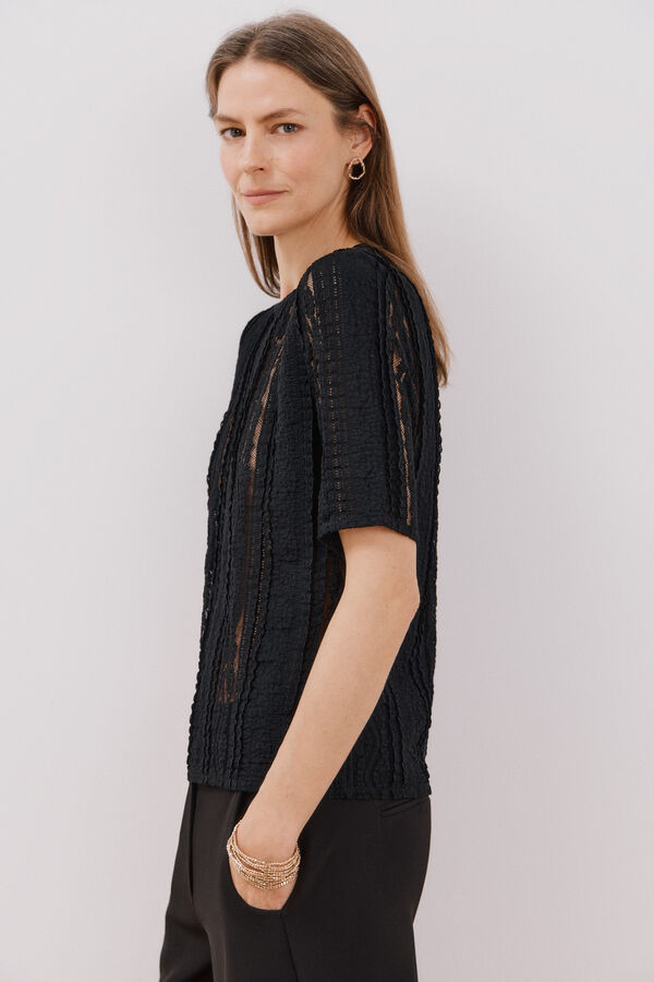 Cortefiel Top renda Preto