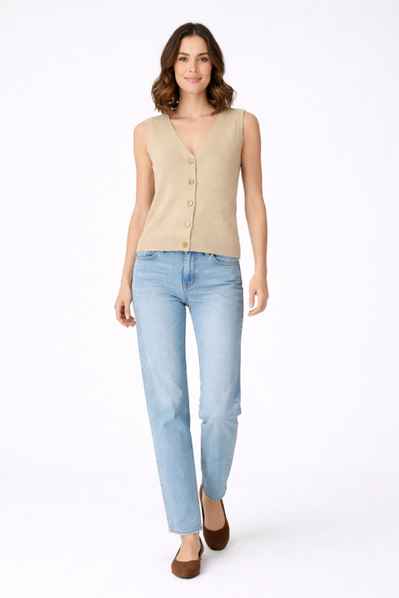 Vila Colete de malha com l&uacute;rex