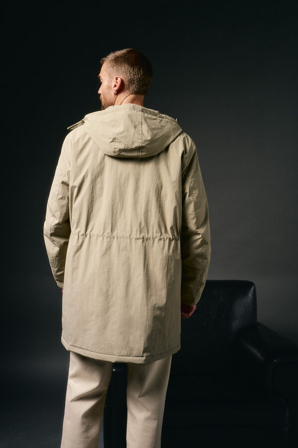OOTO Parka larga acolchada Beige