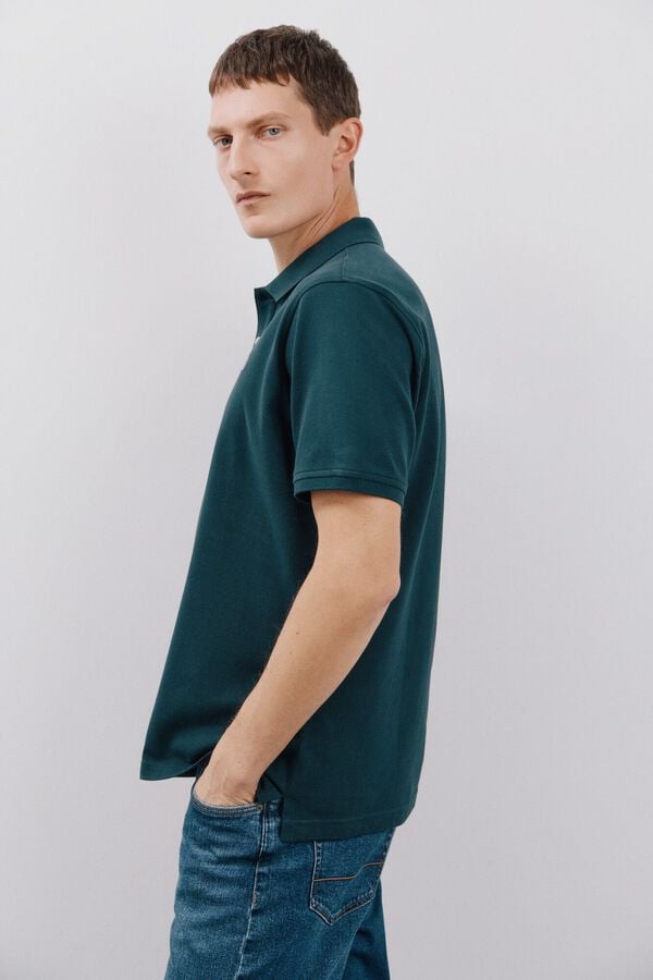 Cortefiel Basic piqué polo shirt Blue