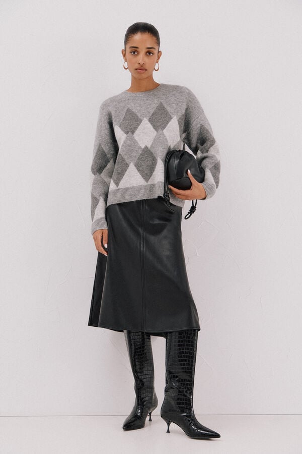 Cortefiel Diamond jersey-knit jersey Grey