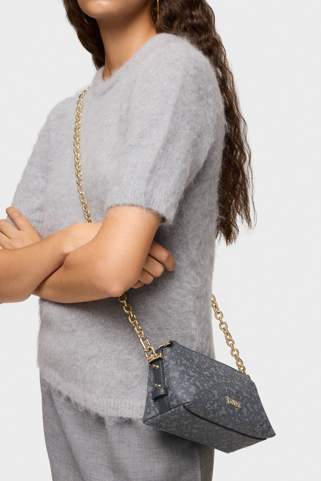 Tous Minibolso gris oscuro Kaos Mini Lines