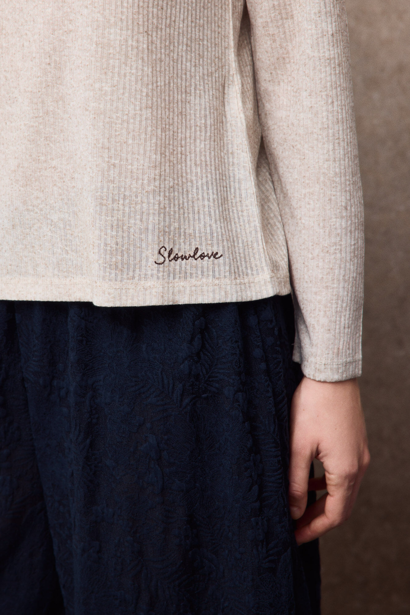 Slowlove Camiseta b&aacute;sica melange
