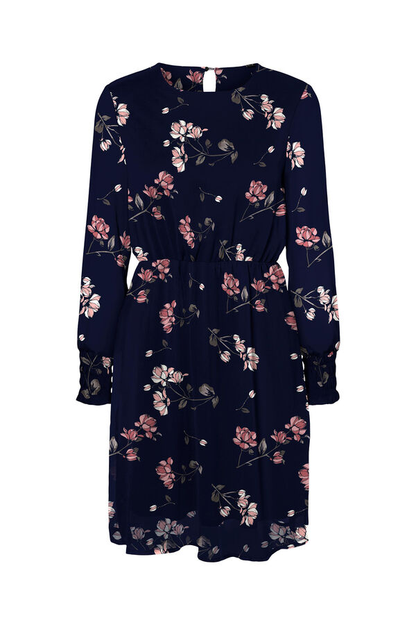Cortefiel Short dress with long sleeves  Navy