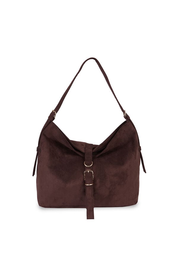 Cortefiel Multi-buckle handbag Dark brown