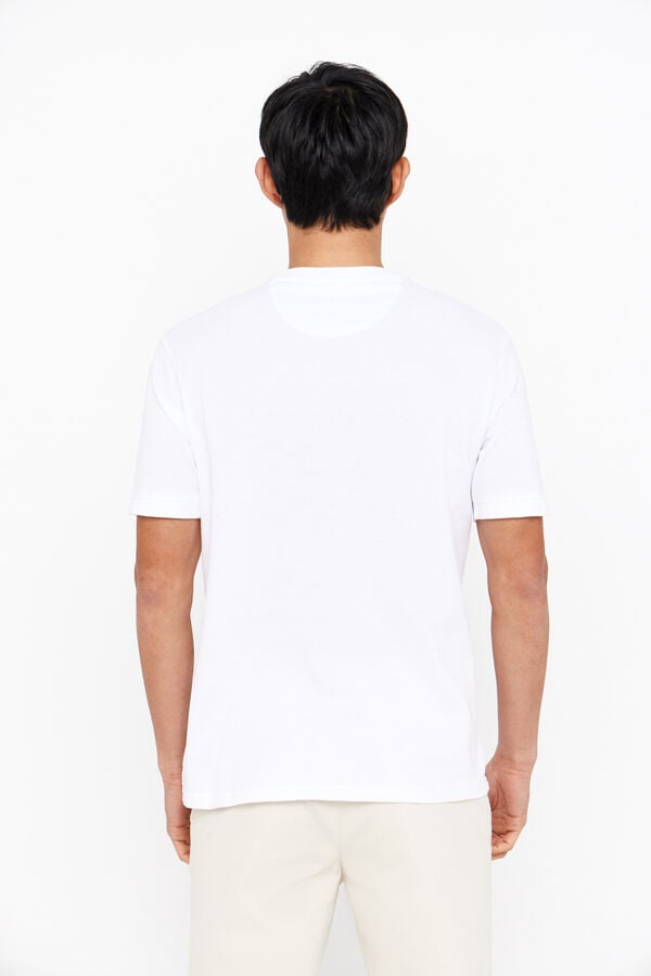 Cortefiel Camiseta básica piqué Blanco