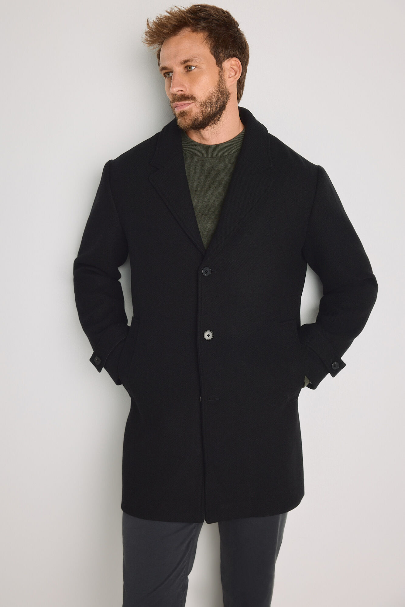 Jack & Jones Sobretudo comprido de l&atilde; at&eacute; ao joelho