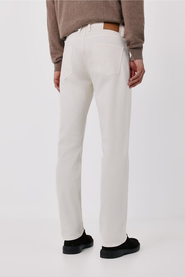 Cortefiel Regular fit 5 pocket jeans Ivory
