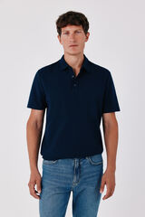 Cortefiel Ottoman structure polo shirt Navy