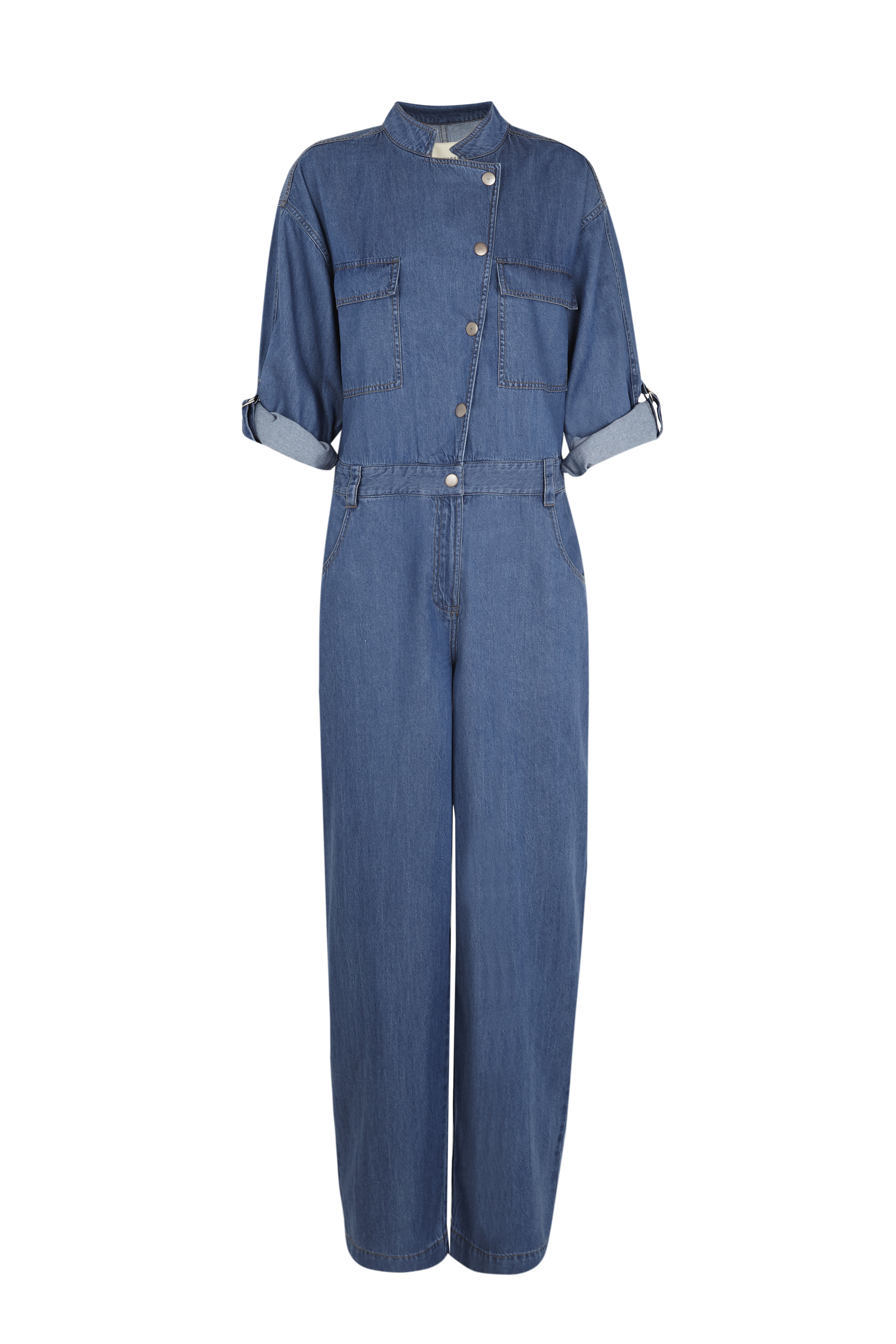 Slowlove Macac&atilde;o jeans cargo
