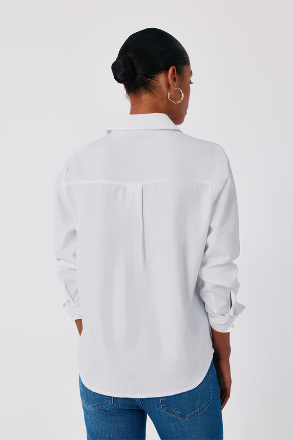 Cortefiel Poplin shirt White