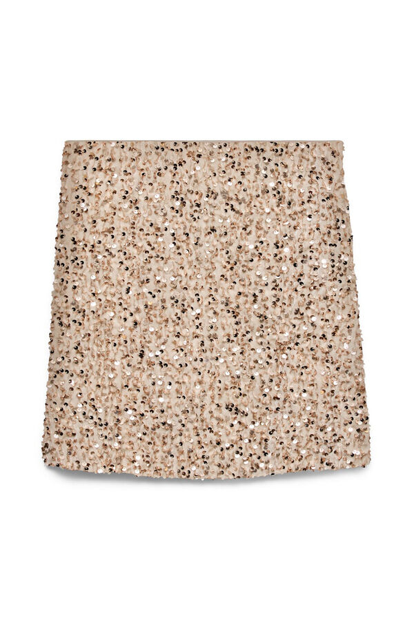 Vero Moda Saia curta de lantejoulas  Tostado