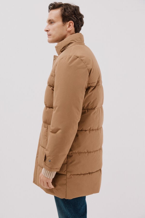 Cortefiel Quilted parka Camel