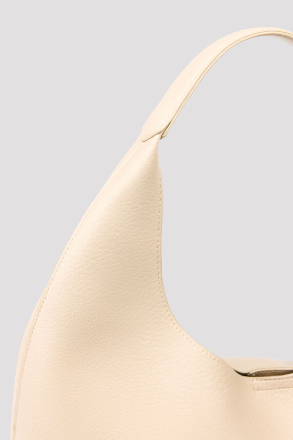 Cortefiel Basic hobo bag Ivory