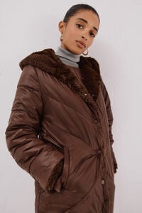 Cortefiel Abrigo largo reversible efecto pelo