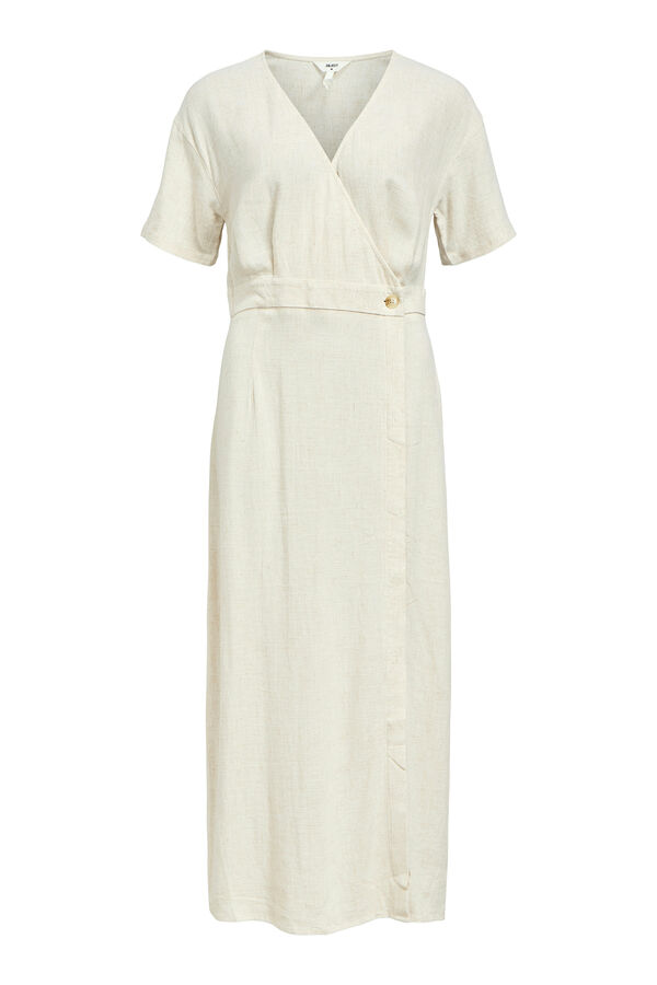Object Vestido longo de linho Cinzento