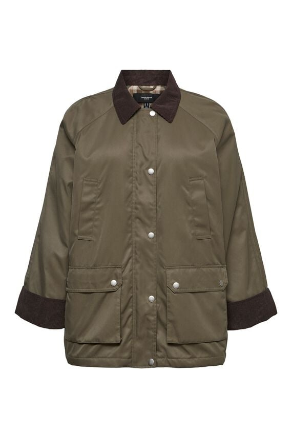 Parka ligera con cuello de pana