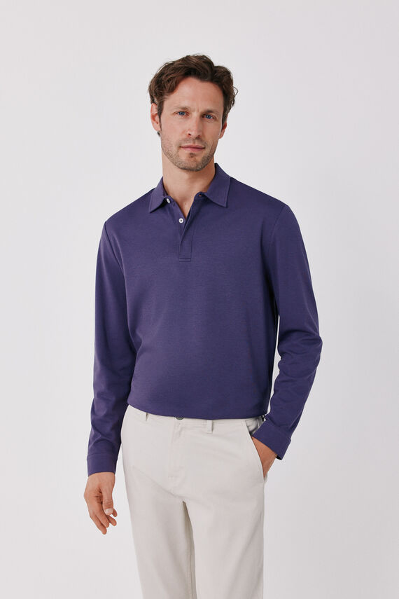 Polo refinado manga larga