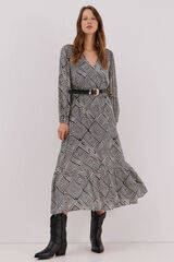 Cortefiel Printed dress Printed white