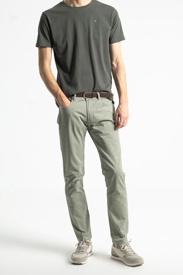 Cortefiel Pantalon chino slim Verde