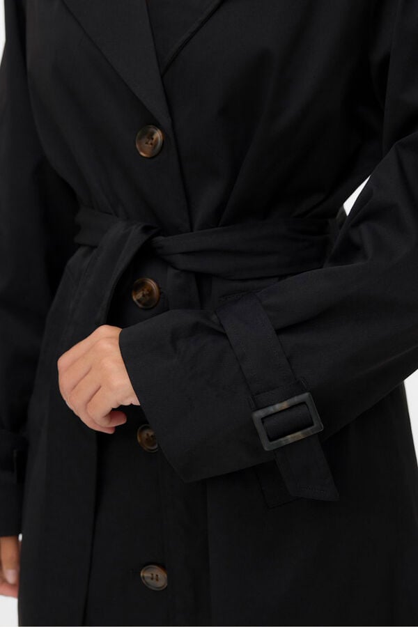 Vero Moda Long trench coat with belt  Black