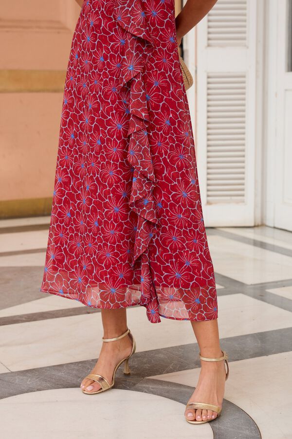 Pol&iacute;n Et Moi Vestido estampado Luisa Vermelho