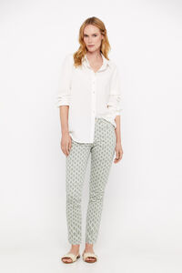 Cortefiel Coloured cropped-fit skinny trousers Printed white