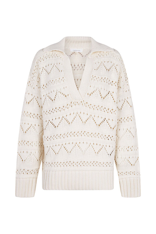 Cortefiel Polo-neck jumper Ivory