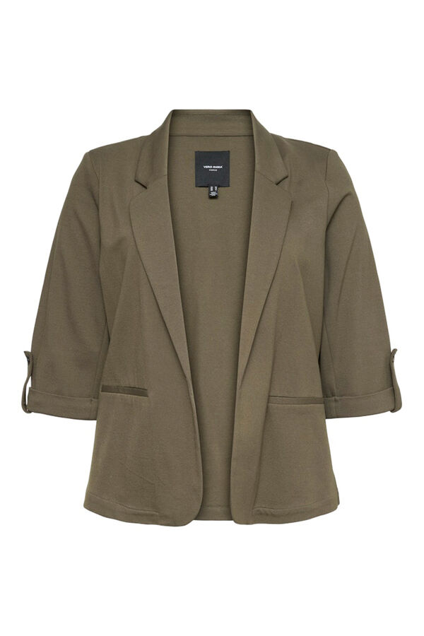 Vero Moda Curve Blazer feminino aberto com lapela grande Verde