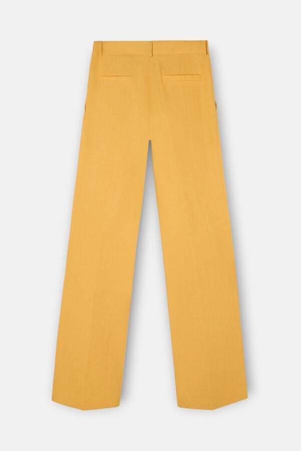 Silbon Pantalon recto lino Amarillo