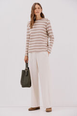 Cortefiel striped structured sweatshirt Beige