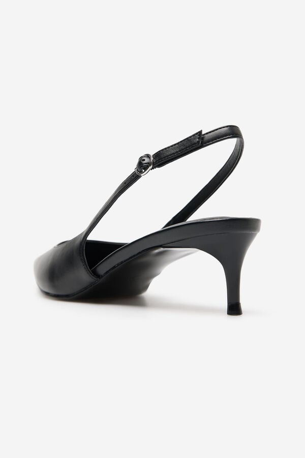 Cortefiel Open-back court shoe Black