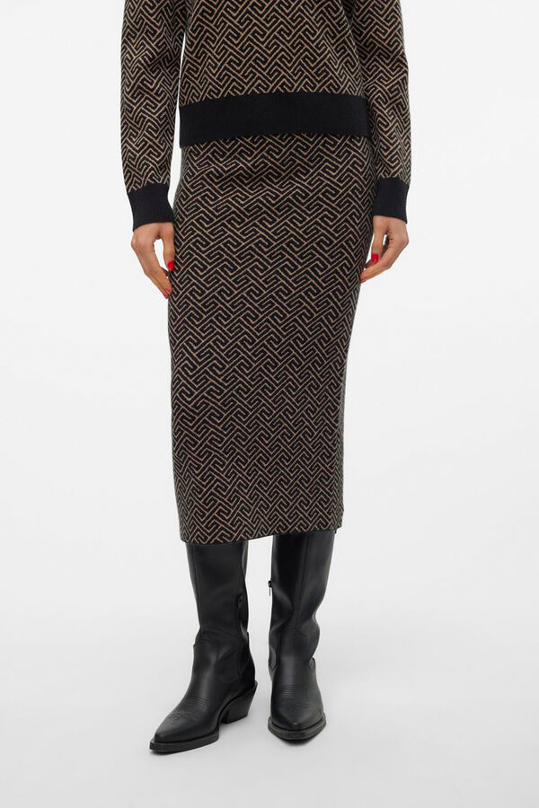 Vero Moda Saia midi de malha  Preto