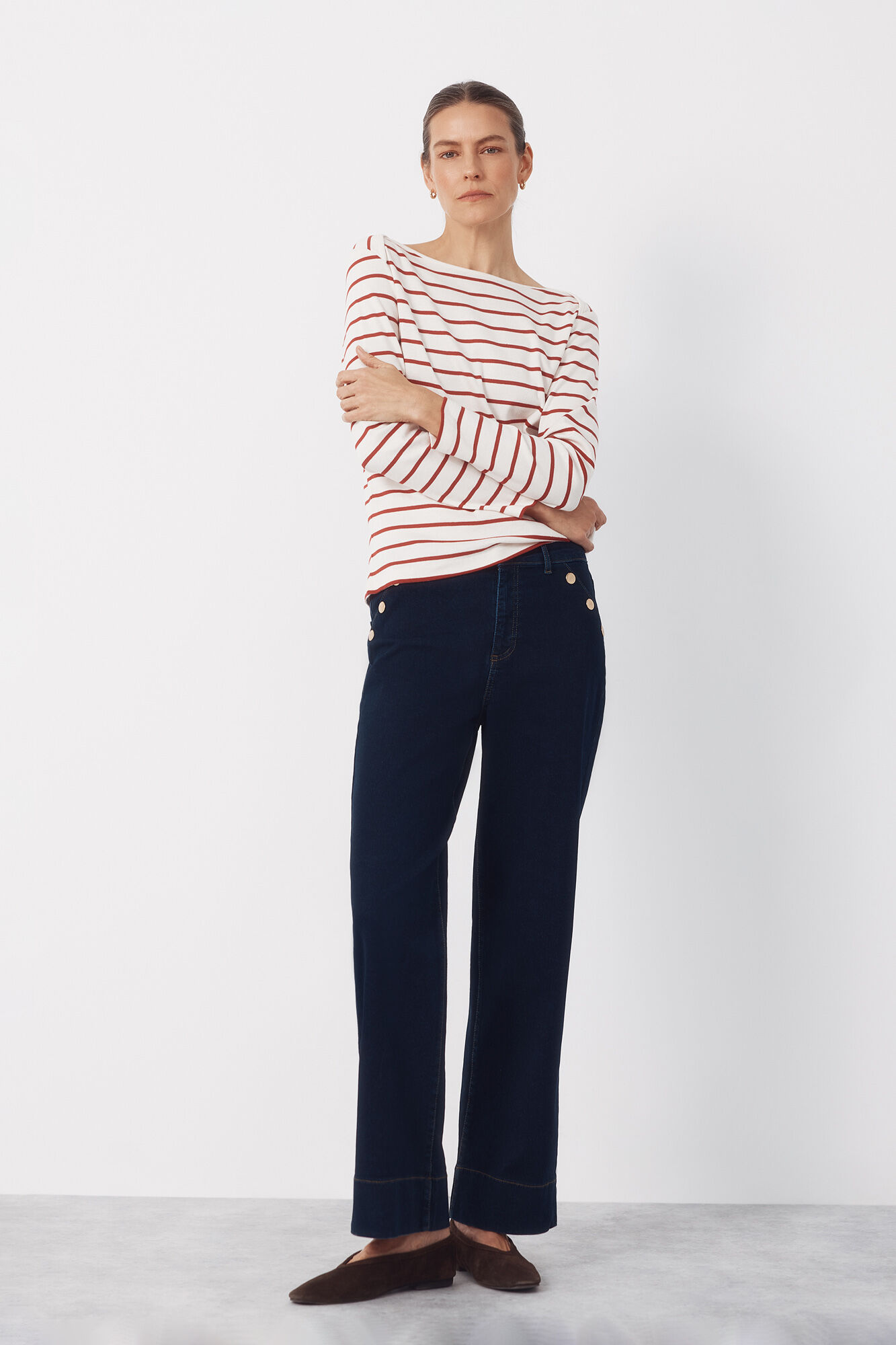 Cortefiel Palazzo jeans with buttons