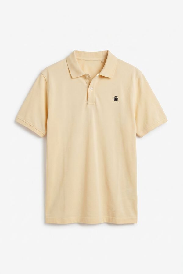 Cortefiel Piqu&eacute; basic polo shirt Yellow