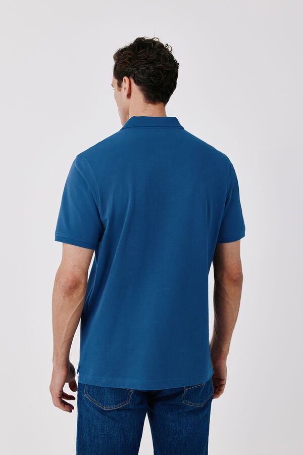 Cortefiel Polo b&aacute;sico piqu&eacute; Azul