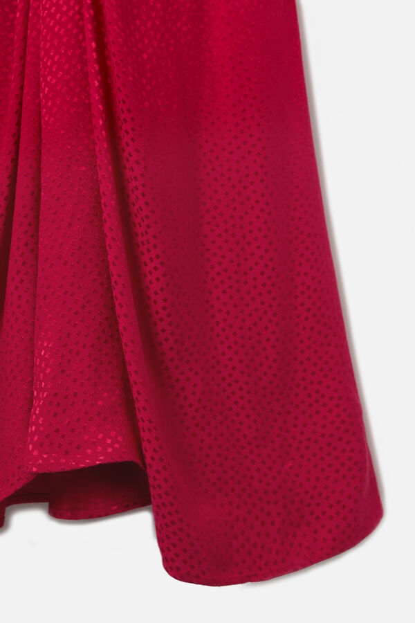 Silbon Vestido longo em jacquard com nó Vermelho