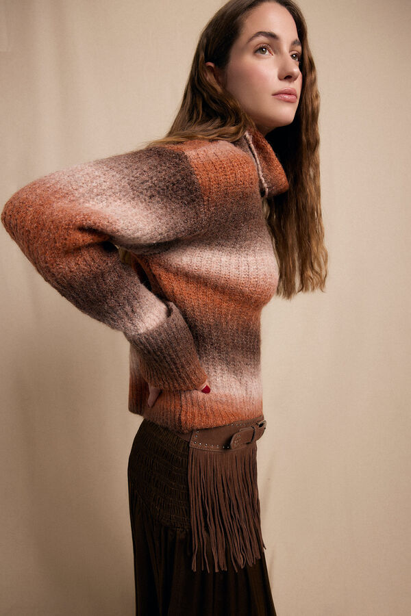 Slowlove Camisola gola alta Tostado