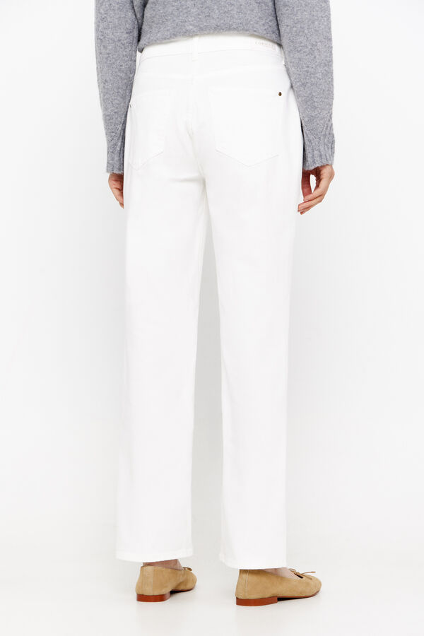 Cortefiel Coloured straight trousers White