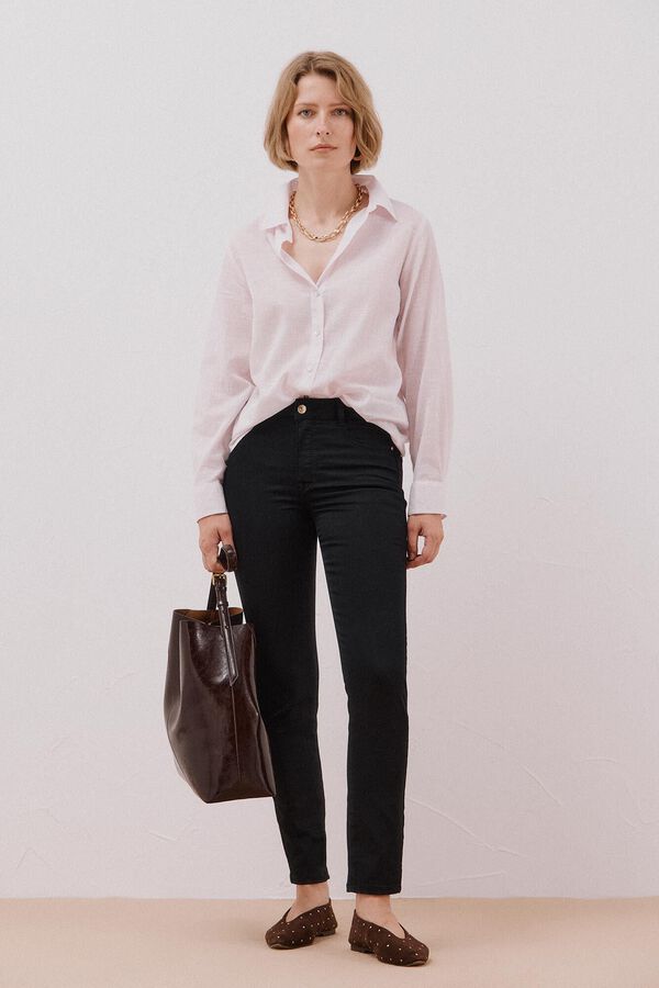 Cortefiel striped cotton shirt Purple