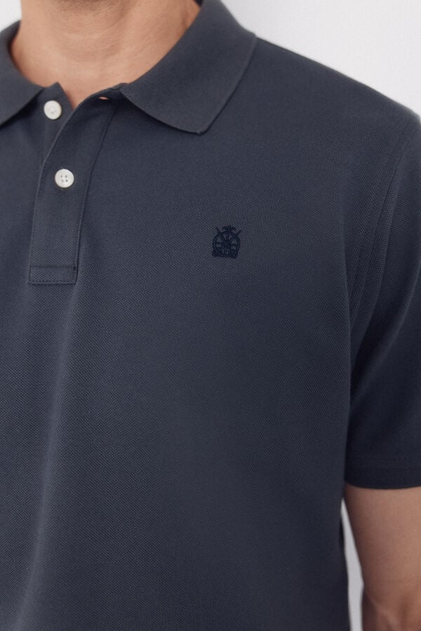Cortefiel Basic piqu&eacute; polo shirt Grey