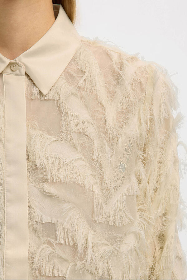 Selected Camisa curta fofa Tostado