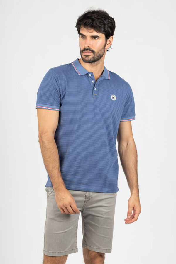 Privata Short sleeve polo shirt Printed blue