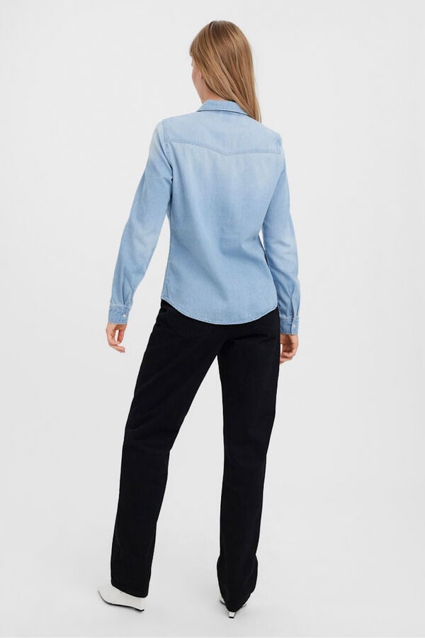 Vero Moda Camisa de manga comprida em denim Azul
